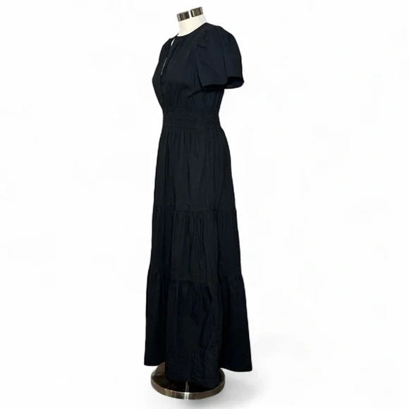 ANTHROPOLOGIE BLACK SOMERSET SHORT SLEEVE MAXI DRESS - Picture 5 of 13